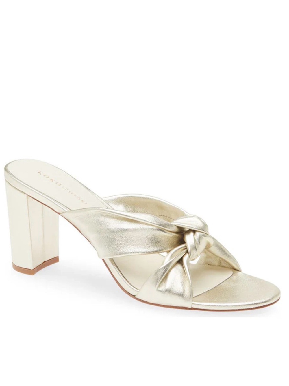 KOKO + PALENKI PAXTON HEEL metallic gold with knotted detail